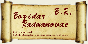 Božidar Radmanovac vizit kartica